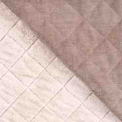 TISSU VELOURS TAUPE MATELASSE ENVERS NATUREL