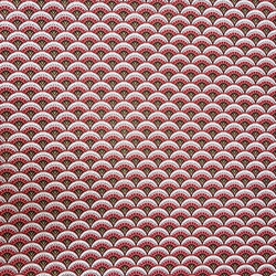 TISSU COTON EVENTAIL WAZABI ROUGE