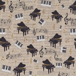 TISSU TOILE ASPECT LIN MUSIQUE INSTRUMENTALE