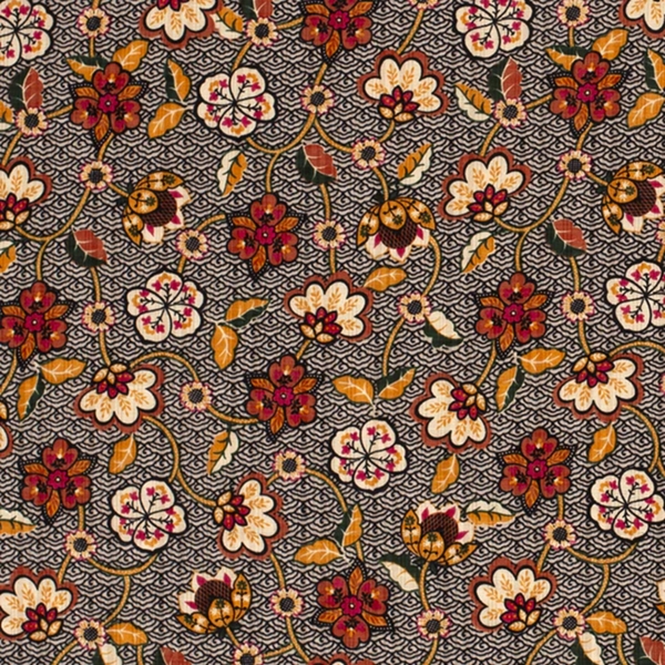 TISSU CHEMISIER COTON VISCOSE FLEUR TERRACOTTA