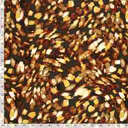 TISSU VISCOSE CREPE IMPRIME ABSTAIT VERT KAKI