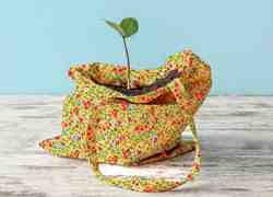 TISSU COTON ENDUIT PETITES FLEURS JAUNE OCRE