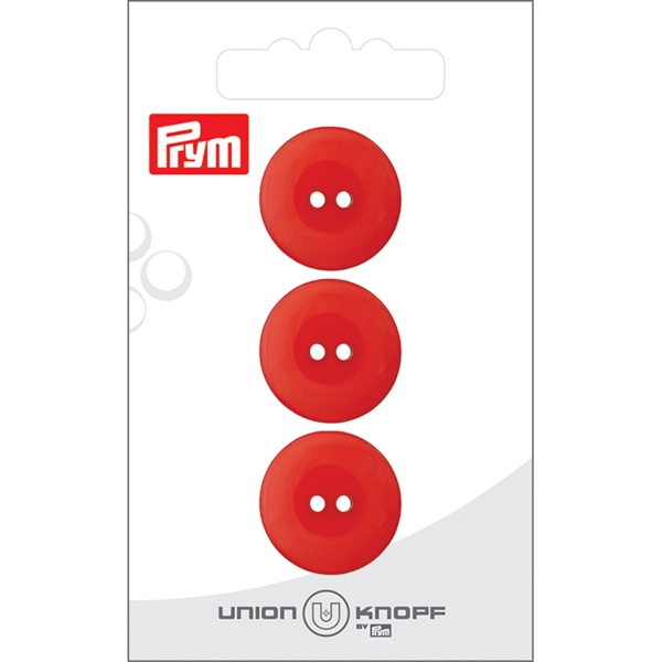 Bouton poly. 2-tr 20mm rouge 