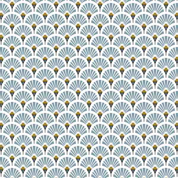 TISSU COTON EVENTAIL STONE BLUE