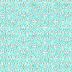 TISSU COTON ENDUIT GEOMETRIQUE RIAD AQUA