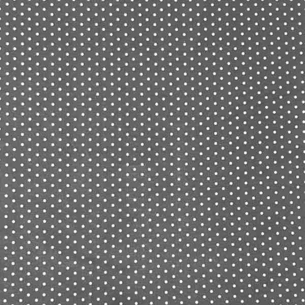 TISSU MFTA COTON GRIS A PETITS POIS BLANCS