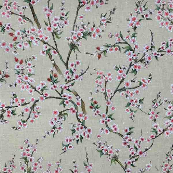 TISSU BACHETTE COTON MFTA MERISIER ROSE FOND LIN