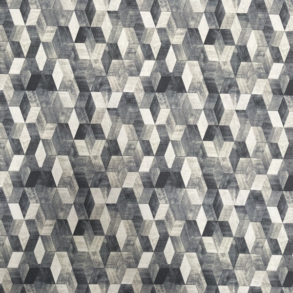 TISSU TOILE PANAMA DAMIER NOIR GRIS NATUREL