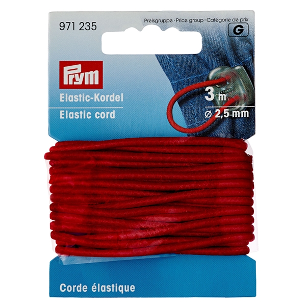 Corde élastique 2,5 mm rouge
