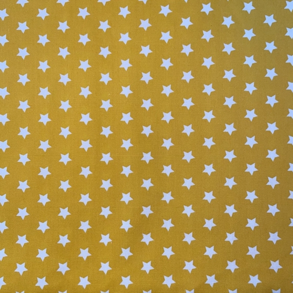 COUPON COTON ETOILE JAUNE BLANC 0.95M X 1.40M 