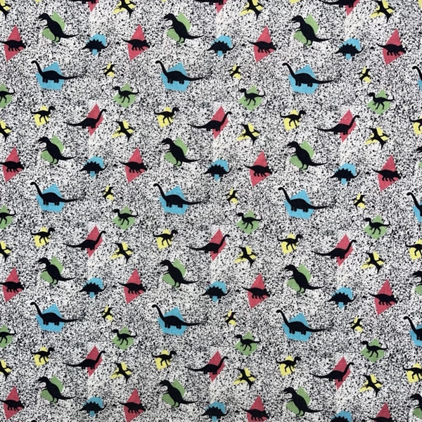 TISSU COTON DINOSAURE MULTICOLORE 