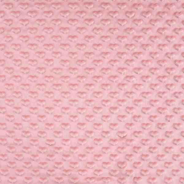 TISSU MINKY BUBBLE COEUR VIEUX ROSE