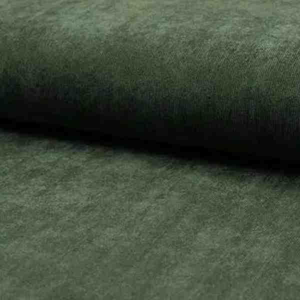 TISSU VELOURS FINES COTES VERT FORET