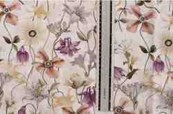 TISSU JERSEY COTON IMPRIMÉ FLEURS VIOLETES