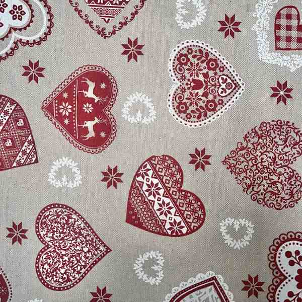 TISSU TOILE ASPECT LIN LINENLOOK COEUR DE MONTAGNE