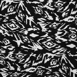 TISSU CREPE FROISSE MOTIF ANIMALIER NOIR ET BLANC