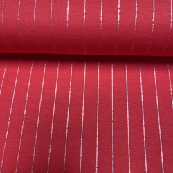 TISSU UNI RAYURE LUREX ROUGE