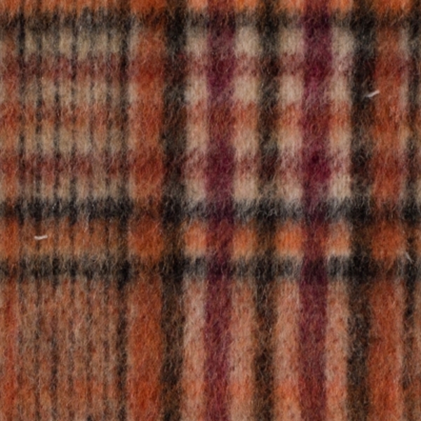 TISSU LAINAGE CARREAU ORANGE TERRACOTTA