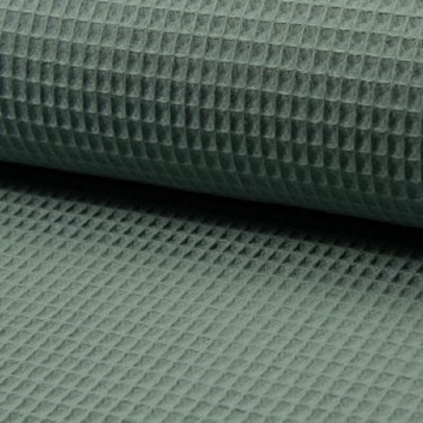TISSU GAUFFRE NID D'ABEILLE OEKO-TEX VERT