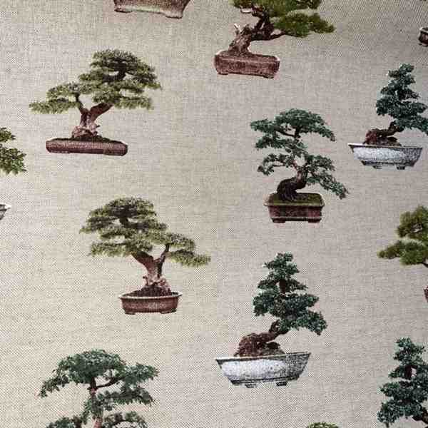 TISSU TOILE ASPECT LIN BONSAI ARBRE JAPONNAIS