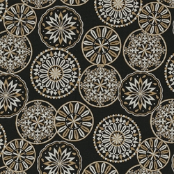 TISSU JACQUARD MANDALA LUXURY NOIR