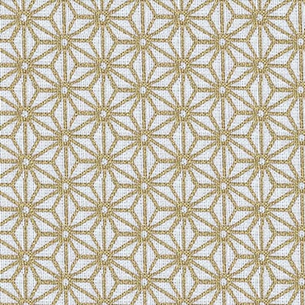 TISSU COTON GEOMETRIQUE SAKI OR