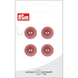 Bouton poly. 2-tr 15mm rose 