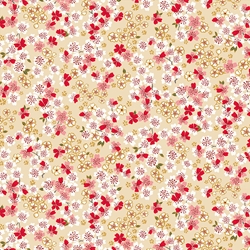 TISSU COTON SAKURA FLEUR IVOIRE