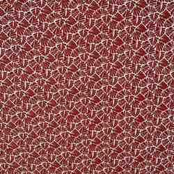 TISSU COTON ENDUIT EVENTAIL GRAPHIQUE ROUGE