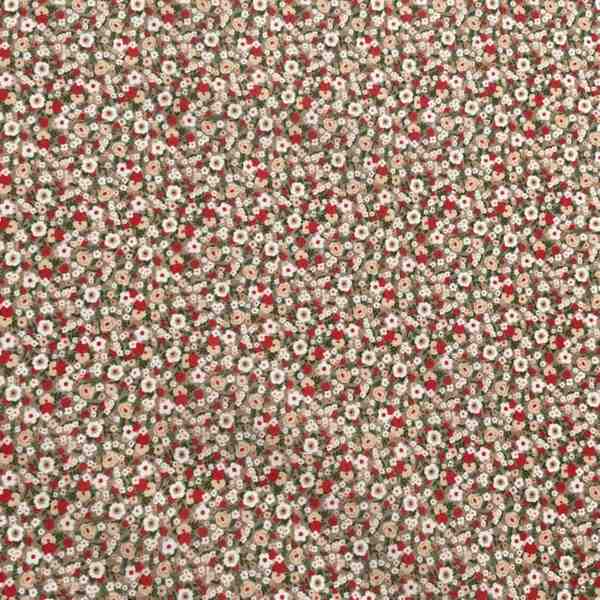 COTON IMPRIME FELURS CHAMPETRES MULTICOLOR 