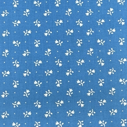 TISSU COTON IMPRIME FLEUR BLEU CLAIR