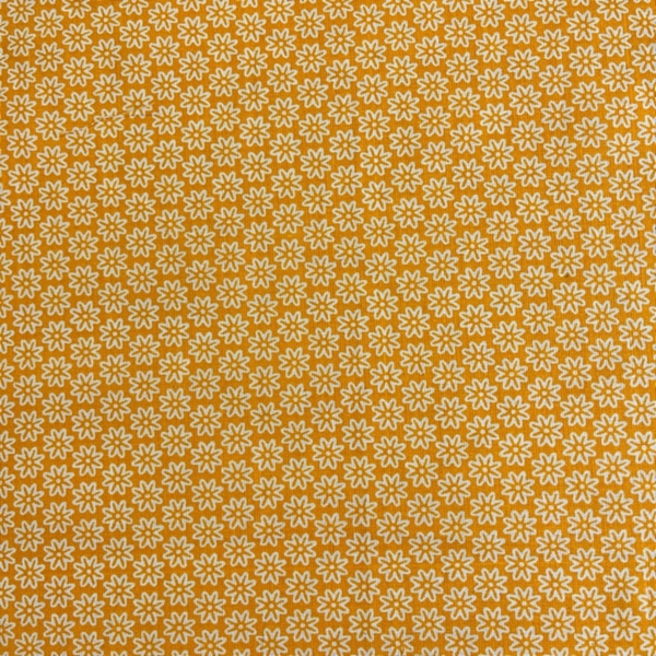 TISSU COTON IMPRIME PAQUERETTE ORANGE