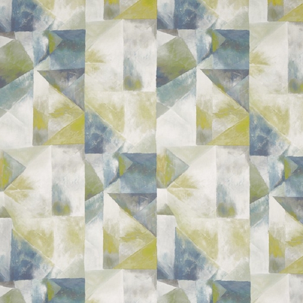 TISSU COTON IMPRIME PRESTIGIOUS GEO BLEU VERT