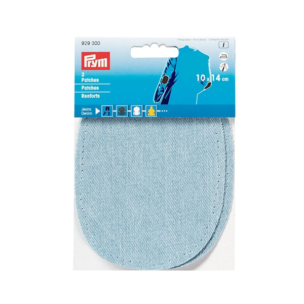 Renforts jeans thermocollant 10 x 14 cm bleu clair