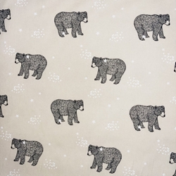TISSU COTON IMPRIME OEKO-TEX OURS BEIGE