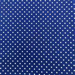 COUPON 70X25CM POIS BLANCS FOND BLEU FONCE