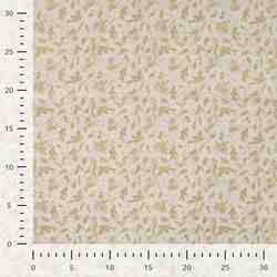TISSU COTON FEERIQUE DORE FOND ECRU