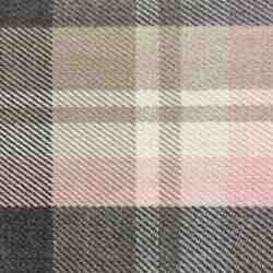 TISSU ECOSSAIS TENDANCE ROSE ET TAUPE