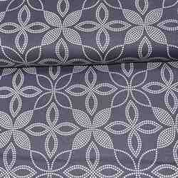 Tissu Popeline de Coton Fleur de Lys Gomtrique