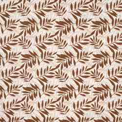 TISSU COTON IMPRIM FEUILLAGE MARRON