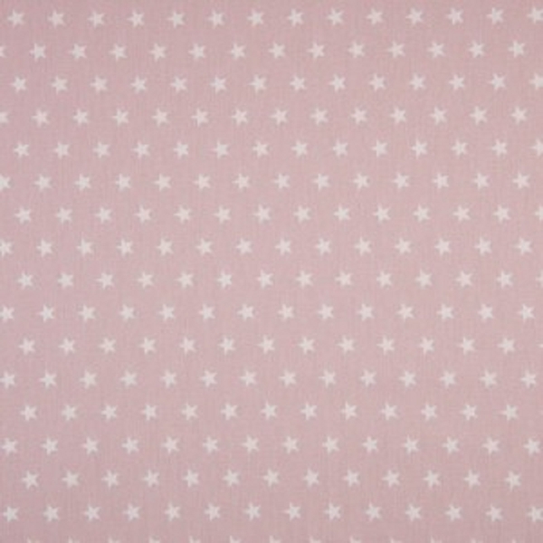  TISSU COTON CRETONNE ETOILE ROSE POUDRE