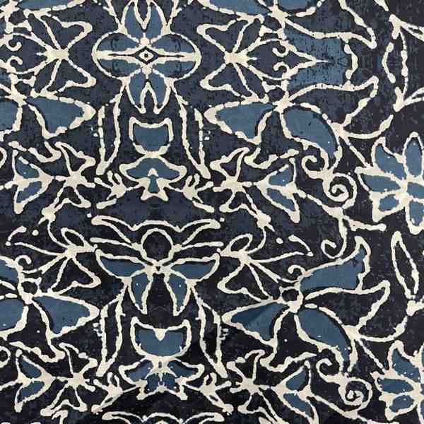 TISSU COTON IMPRIMÉ INDIENNE FOND MARIN BLEUE