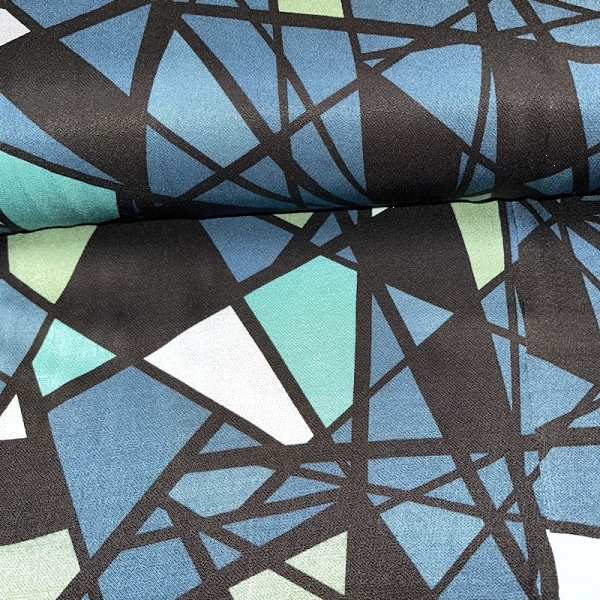 TISSU SATIN VISCOSE VITRAUX BLEU PETROLE