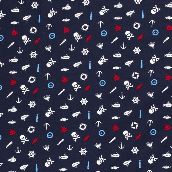 TISSU COTON OEKO-TEX PIRATE THEME MER