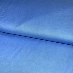 TISSU POPELINE DE COTON UNIE 60 FILS BLEU NATTIER