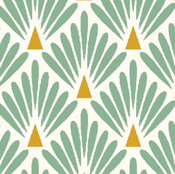 TISSU COTON  ECAILLE VERT DE GRIS