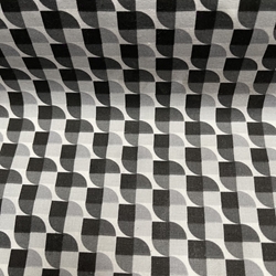TISSU MFTA COTON GEOMETRIQUE NOIR BLANC 