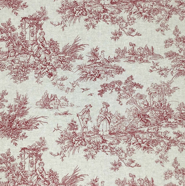 TISSU TOILE DE JOUY PETIT TRIANON ROUGE