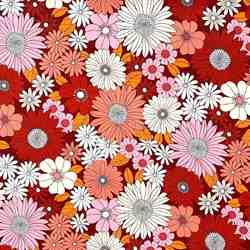 TISSU COTON FLEURS VINTAGE MULTICOLORES