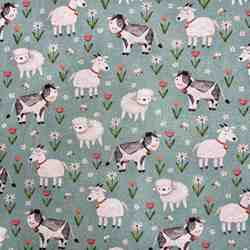 COTON IMPRIME LES MOUTONS ET VACHES 